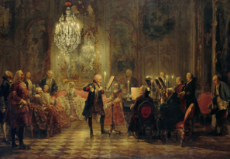 Adolph Menzel (1815–1905) Flute Concert with Frederick the Great in Sanssouci - Oil on canvas 1850-52.jpg