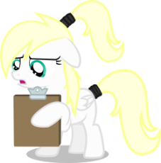 1400212__safe_artist-colon-tuesday_oc_oc-colon-luftkrieg_oc only_aryan pony_blank flank_clipboard_concerned_female_filly_frown_hair band_.png