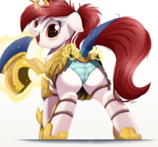 1451477__suggestive_artist-colon-raps_royal guard_oc_oc only_oc-colon-specialist sunflower_adorasexy_armor_armor skirt_blue underwear_blushing_clothes_.png