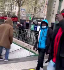Non White Pushes White Woman Down The Stairs In Paris.mp4