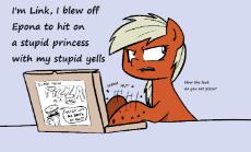 1171821__safe_female_pony_mare_earth+pony_edit_food_dialogue_crossover_ponified_vulgar_annoyed_the+legend+of+zelda_pizza_jealous_artist-colon-shoutin.png