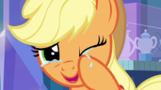 Applejack - happy - crying - tears.png