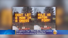 Sign About Jewish Transexual (((Dr.Levine))) Causes Controversy In Waterford.mp4